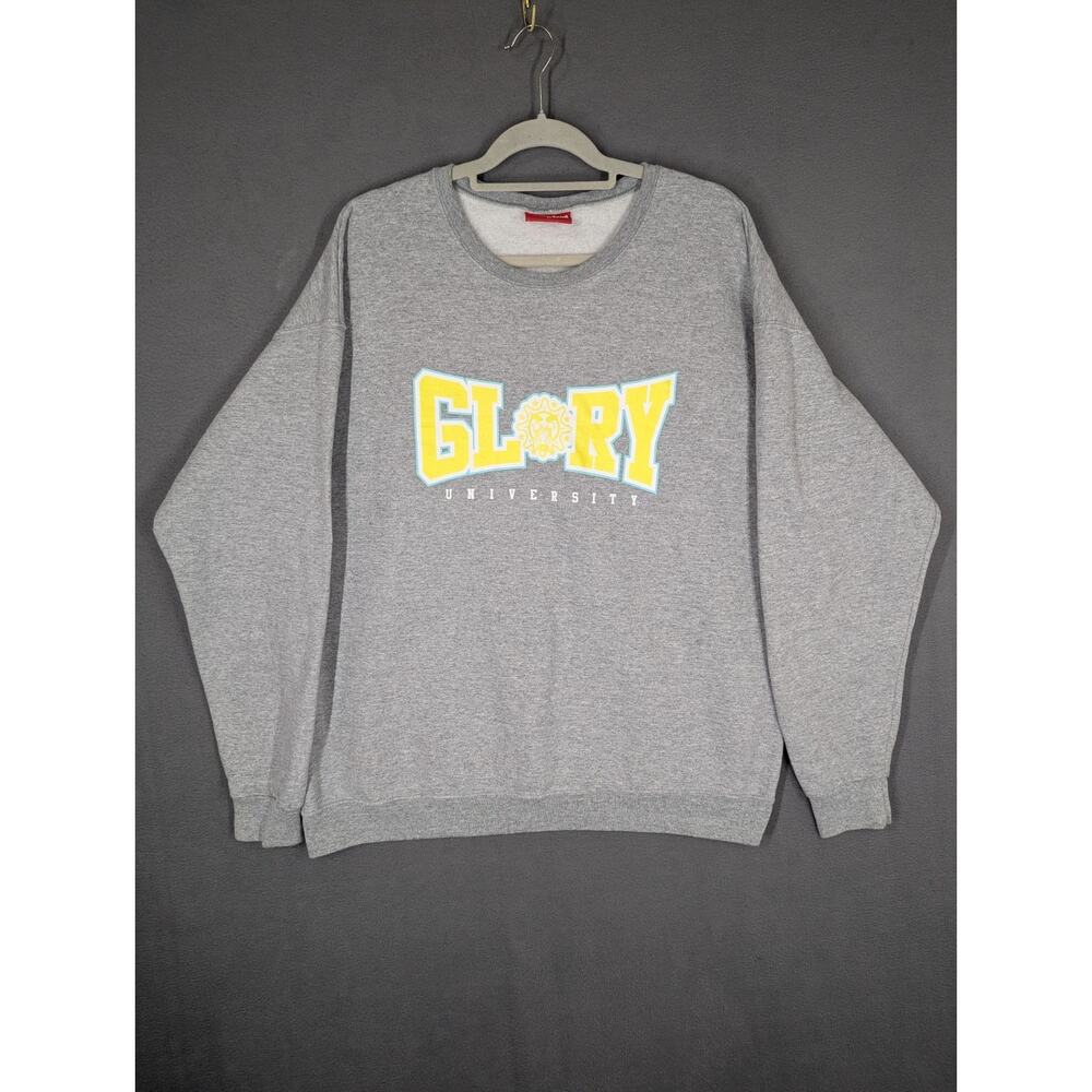 Glogang Glory University Crew Sweatshirt Size XL Gray